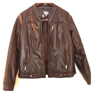 Brown/Maroon vegan jacket